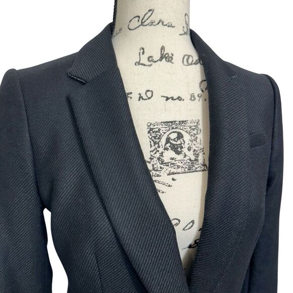 Banana Republic Black Wool Herringbone Elbow Patches Preppy Tailored H Jacket 2 - Picture 3 of 13